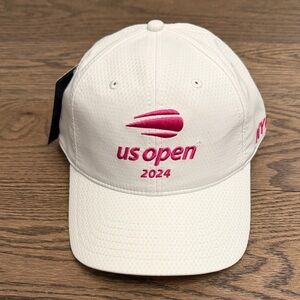 NEW White US Open 2024 Cap with Pink Logo